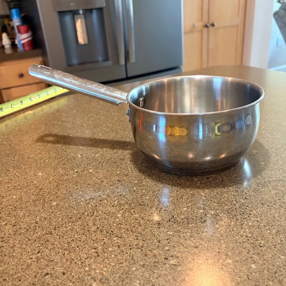 Revere Ware 1.5 Qt Stainless Steel Copper Bottom Saucepan Pot SX 01b Silver
